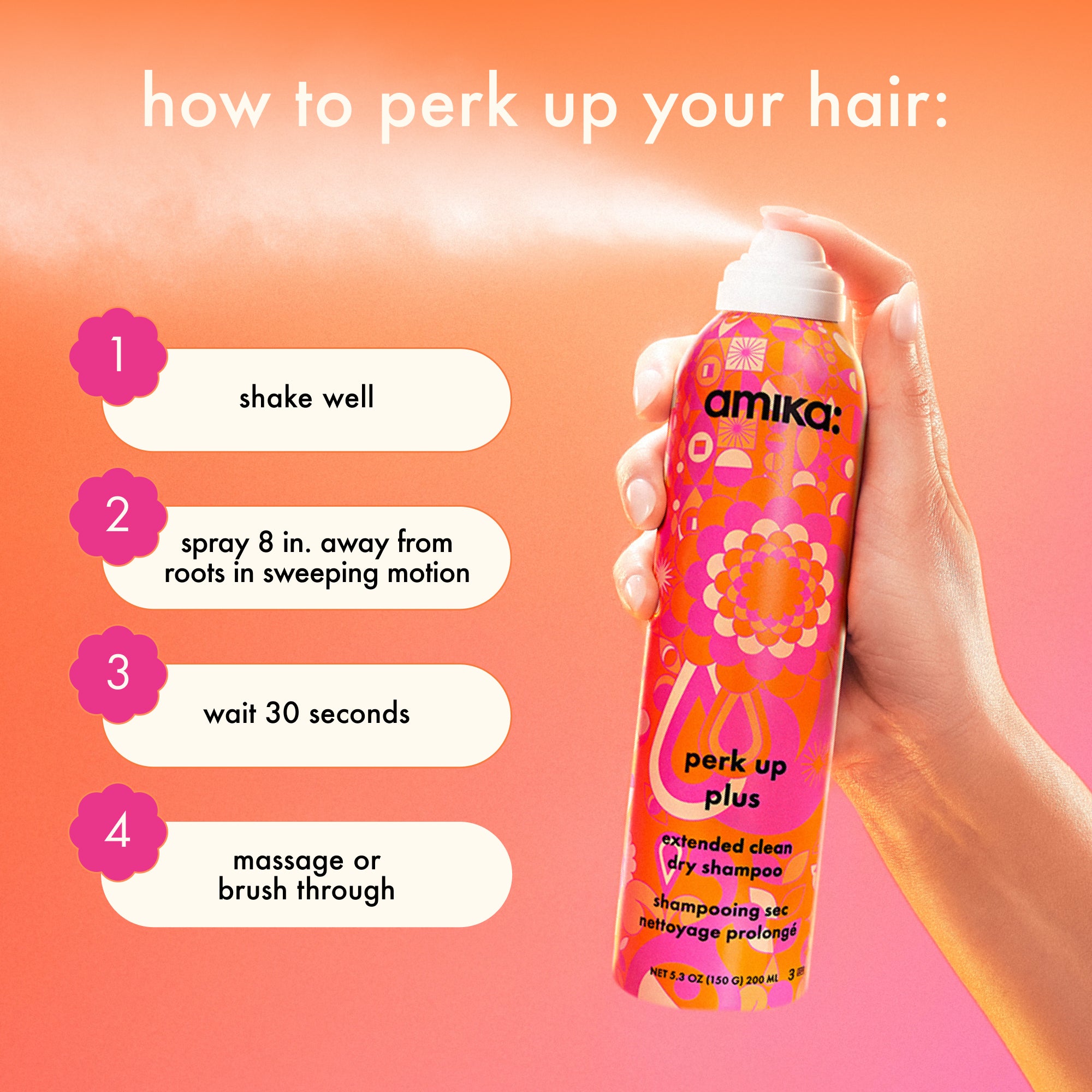 refresh. prep + mist set amika:aura hair + body mist. perk up plus dry shampoo. superfruit star styling oil - Image 12