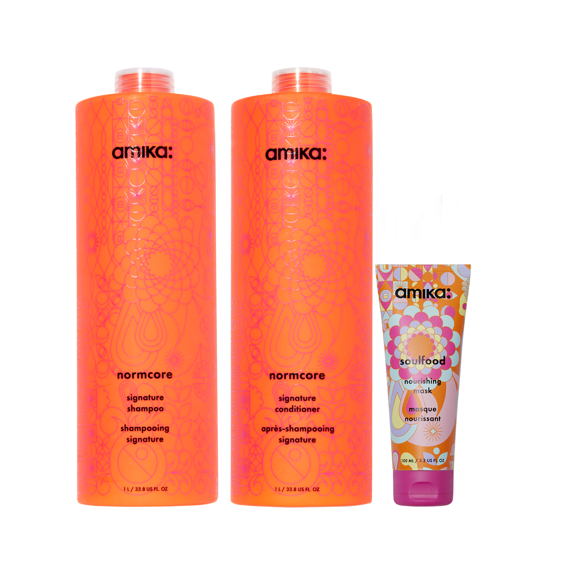 super-sized signature set normcore shampoo and conditioner + soulfood mask